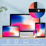 Sleek privacy camera cover showing thin dimensions that allow complete laptop closure