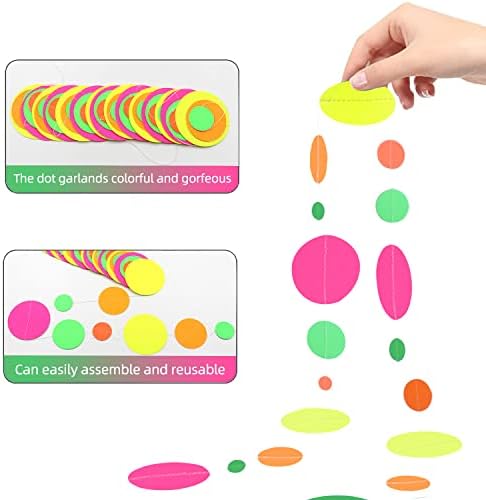 WELITTCON UV reactive paper garland creating a colorful backdrop for a dark glow party