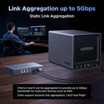 UGREEN 10Gb SFP plus port closeup demonstrating high speed fiber module insertion