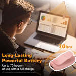 Black and pink KTEBO clip on book lights folded flat side by side to illustrate the ultra portable compact design
