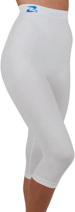 CzSalus compression capri pants waistband and lumbar support detail