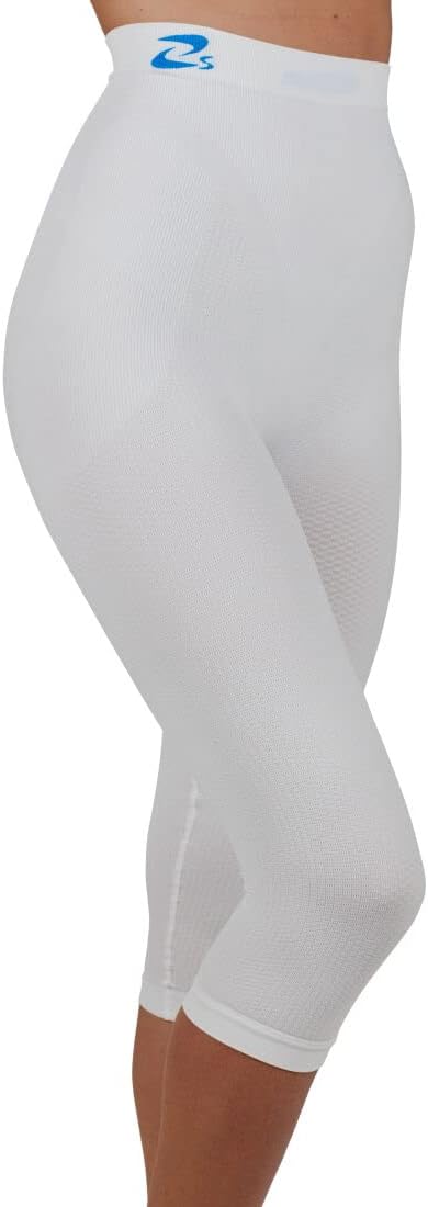 CzSalus compression capri pants waistband and lumbar support detail
