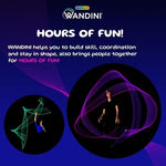 Collapsible design of the Wandini Glow.0 LED magic wand