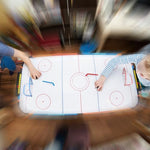 Portable travel friendly mini hockey nets and sticks party game