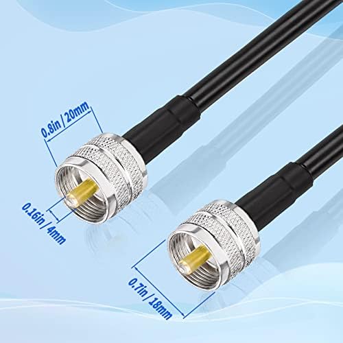 Close up of PL259 UHF male connector on RG8X cable