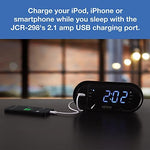 Jensen JCR-298 clock radio in a modern bedroom setting