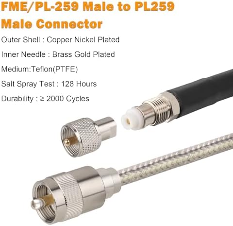 Mookeerf CB Antenna Cable PL-259 connector detail