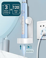 Full packaging contents of the Rtauys R6 adult toothbrush kit including charging cable and user manual.