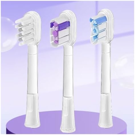 Close up of blue DuPont bristles on Laifen compatible toothbrush heads.