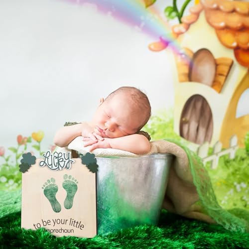 Authentic imported wooden infant memory plaque showcasing empty space for DIY stamping.