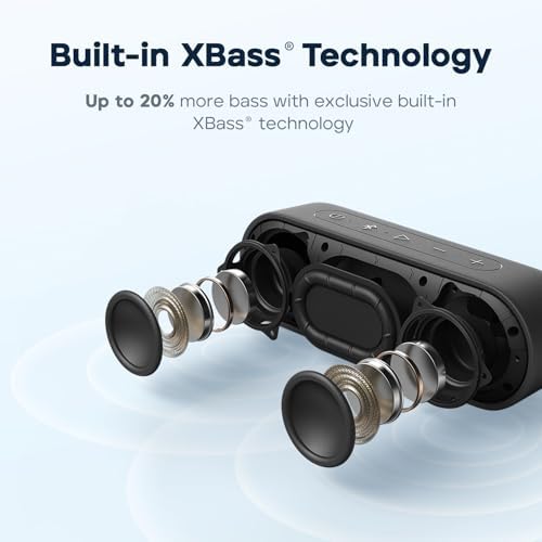 Tribit XSound Go wireless speaker showing top control buttons