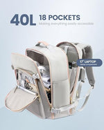 LOVEVOOK personal item bag shown together with the three included matching packing cubes and shoe bag.