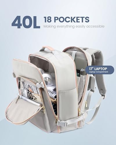 LOVEVOOK personal item bag shown together with the three included matching packing cubes and shoe bag.
