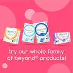 Beyond static removing lavender dryer sheets packaging displayed on a laundry room shelf