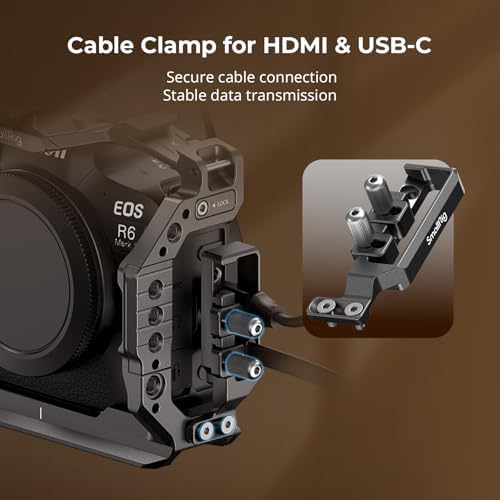 SmallRig R6 II protective cage kit demonstrating multiple accessory mounting points and cold shoe locations