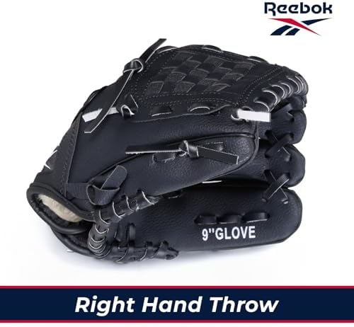 Reebok kids baseball starter set with black glove and foam ball