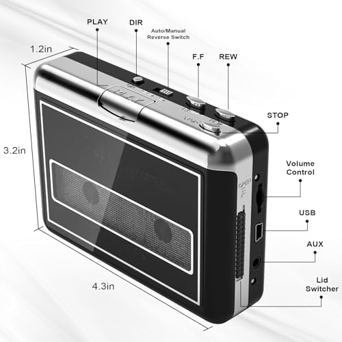 Mersoco portable music player with the cassette compartment open revealing the precision stereo magnetic head assembly.