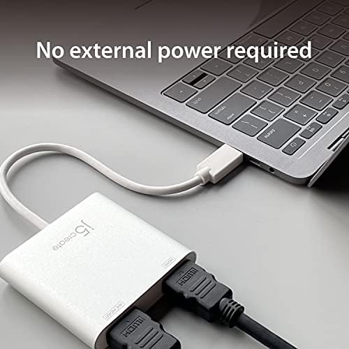 j5create USB 3.0 to Dual HDMI hardware adapter displaying the compact and portable sleek design.