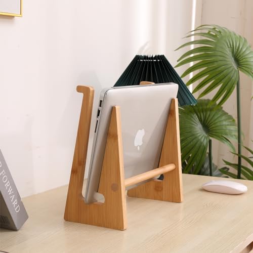 YOCAHAOY eco friendly laptop stand cradle holding a large fifteen point six inch device securely