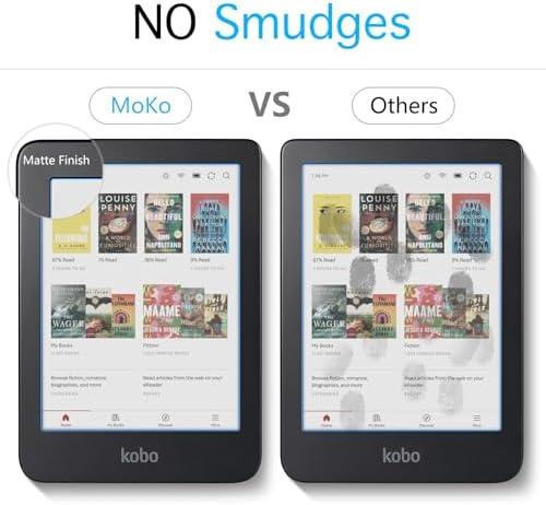 Close up of anti-glare texture on Kobo Clara screen protector