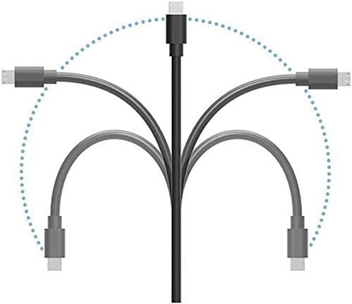 Durable six foot Micro-USB charging cord stretched out to showcase the extended length.