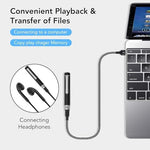 Portable executive meeting recorder pen showcasing timestamped file management storage capacity