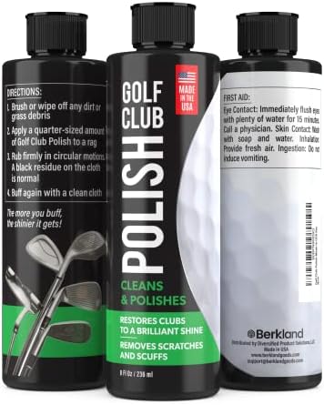Complete Berkland golf club cleaning kit bottle showing usage instructions and product details.