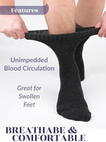 Reinforced heel and toe details of Hugh Ugoli men's therapeutic socks.
