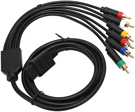 Hoopoocolor retro gaming component AV cable close up of the four metallic BNC adapters