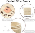 Small wooden keepsake box for baby first haircut curls