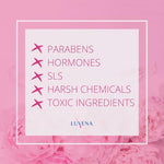 Luvena pH balanced vaginal rinse kit designed for soothing and restorative feminine care.