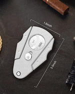 TISFA Cigar Cutter Stainless Steel Double Cut Blade with Safety Lock Cigar Guillotine, Sharp Cigar Clipper Scissors with Leather Case (Sliver) - Image 7