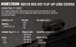 Monstrum 1x20mm objective lens caps pair in matte black finish