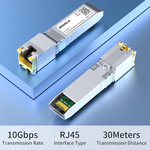 Sodola SFP module with QR code for technical support