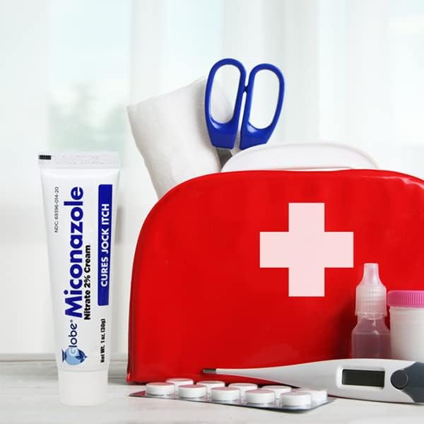 Authentic USA imported Globe Antifungal Cream box displaying product benefits