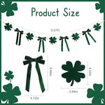 Close up view of the green bows and shamrocks on the CRAFLOX holiday decoration banner