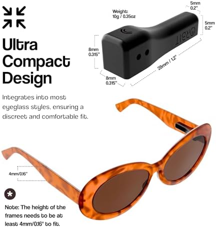 Discreet Bluetooth tracker for Apple Find My fixed on sunglass arm