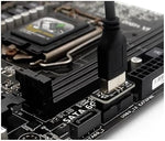 COMeap USB 3.1 Type E Key A front panel connector side view highlighting the vertical space saving design