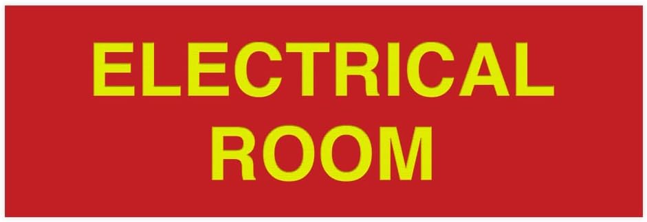 Basic Electrical Room Door/Wall Sign | Durable Construction | Building Safety - Red/Gold - Medium (1 Pack) - Image 13