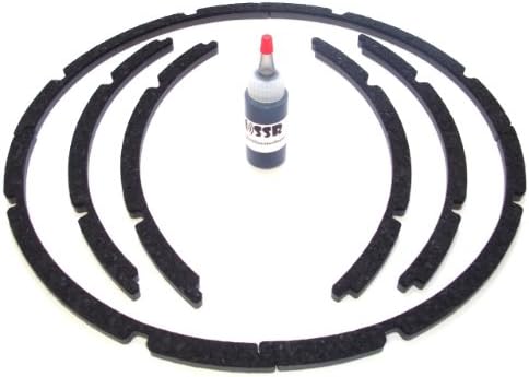 Close up of Rubitex speaker gasket material and adhesive bottle