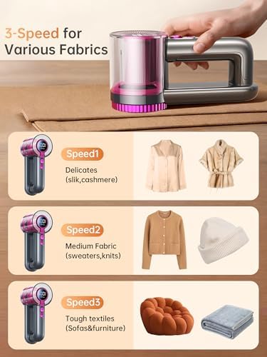 DRFLASH electric sweater defuzzer showing the detachable lint collection container.