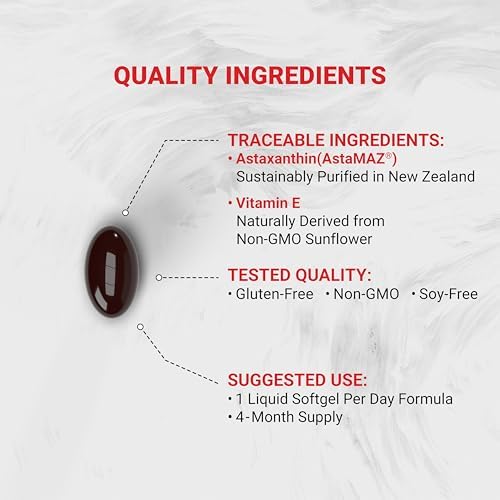 Close up of pure non GMO soy free astaxanthin capsules for cellular health and skin vitality
