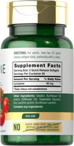 Carlyle Lycopene 120 quick release softgels natural tomato carotenoid dietary supplement