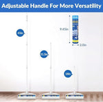 Telescopic long handle lint roller for reaching under furniture.
