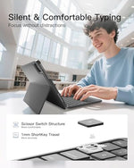 Inateck premium tablet case with embedded magnetic back panel separating smoothly.