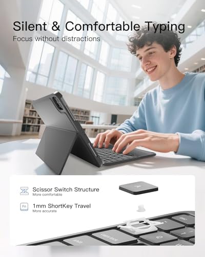 Inateck premium tablet case with embedded magnetic back panel separating smoothly.