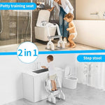 KYYOKE toddler commode trainer side view showing stable triangular structure and adjustable height holes