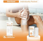 Individually wrapped sterile adhesive gauze pads for post-operative incisions.