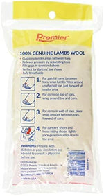 Soft white natural lambs wool padding for toe cushioning and blister prevention.