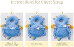 Baby crawling safely with head protection backpack attached